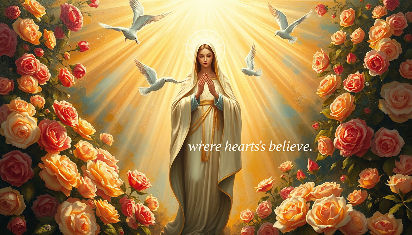 Echoes of Eternity – One and Only Divine CreationThis sacred oil painting is a one-of-one artwork in the world, capturing the golden cross emerging from radiant clouds under heavenly light. Around it, ethereal angels drift in harmony, each rendered with luminous, baroque brushwork. The air shimmers with gold as the phrase “In Your light, we find forever” floats like a prayer. Every detail was created to exist only once — a single reflection of eternity on canvas.