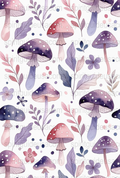 Whimsical Mushroom Watercolor Print, Pastel Colors, Botanical Art, Nature Inspired Wall Decor, Floral and Fungi Illustration