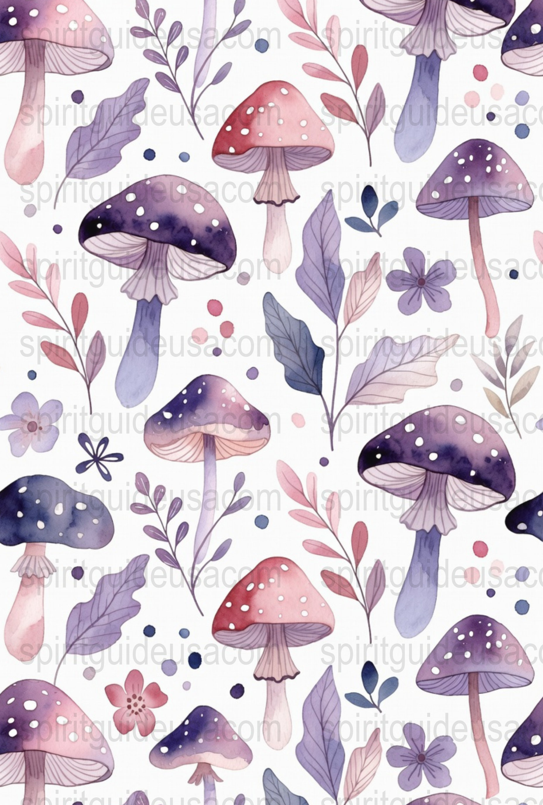 Whimsical Mushroom Watercolor Print, Pastel Colors, Botanical Art, Nature Inspired Wall Decor, Floral and Fungi Illustration