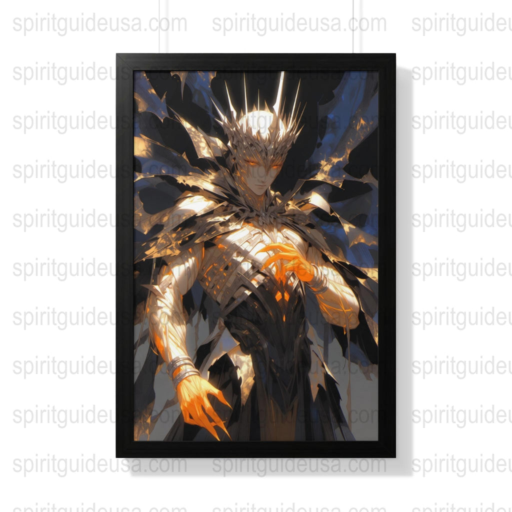 Futuristic Warrior Art Print, Modern Sci-Fi Soldier Poster, Abstract Metallic Knight Wall Decor, Unique Fantasy Artwork Gift