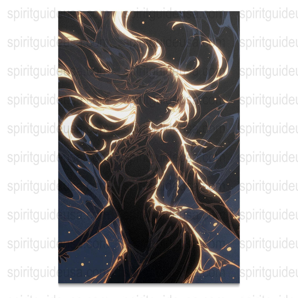 Mystical Fire Goddess Art Print, Fantasy Female Warrior Poster, Elemental Wall Decor, Unique Gift Idea for Fantasy Lovers
