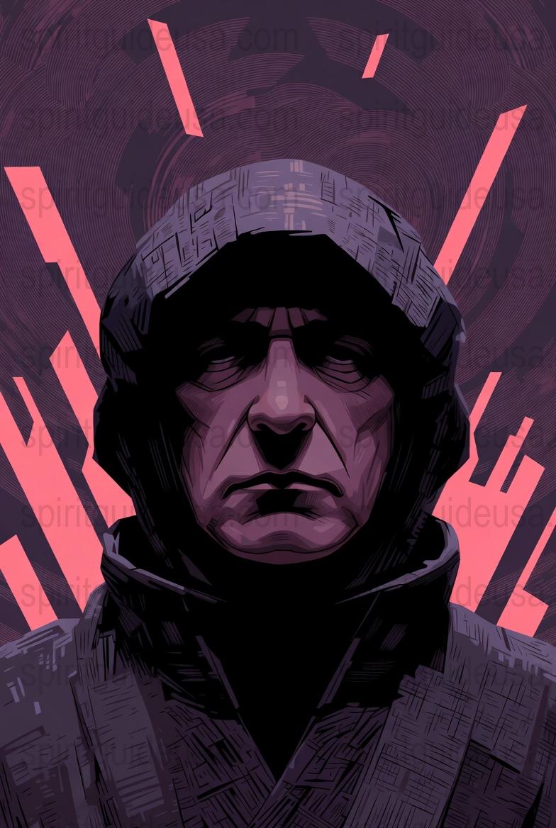 Dramatic Soldier Portrait Art Print, Military Hero Illustration, Vibrant Pink and Black Poster, Veteran Gift Idea, Unique Wall Decor