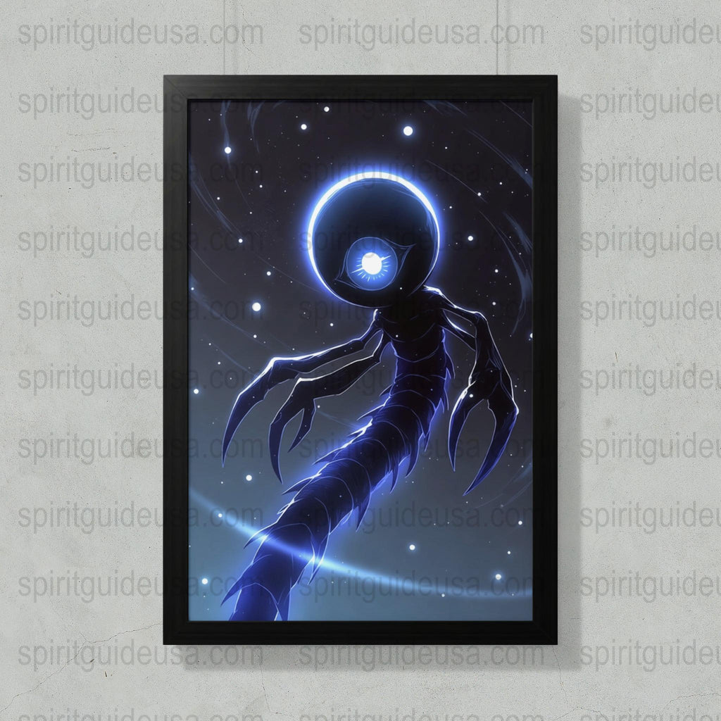 Mystical Alien Creature Poster, Cosmic Space Art, Sci-Fi Wall Decor, Astral Being Print, Stargazing Room Decoration, Unique Galactic Artwork