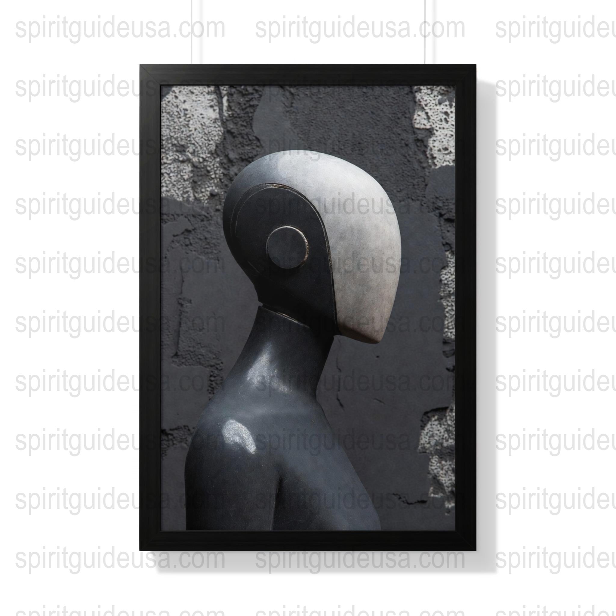 Abstract Sculpture Art Print, Modern Black and White Home Decor, Contemporary Wall Art, Minimalist Office Decoration, Unique Artwork