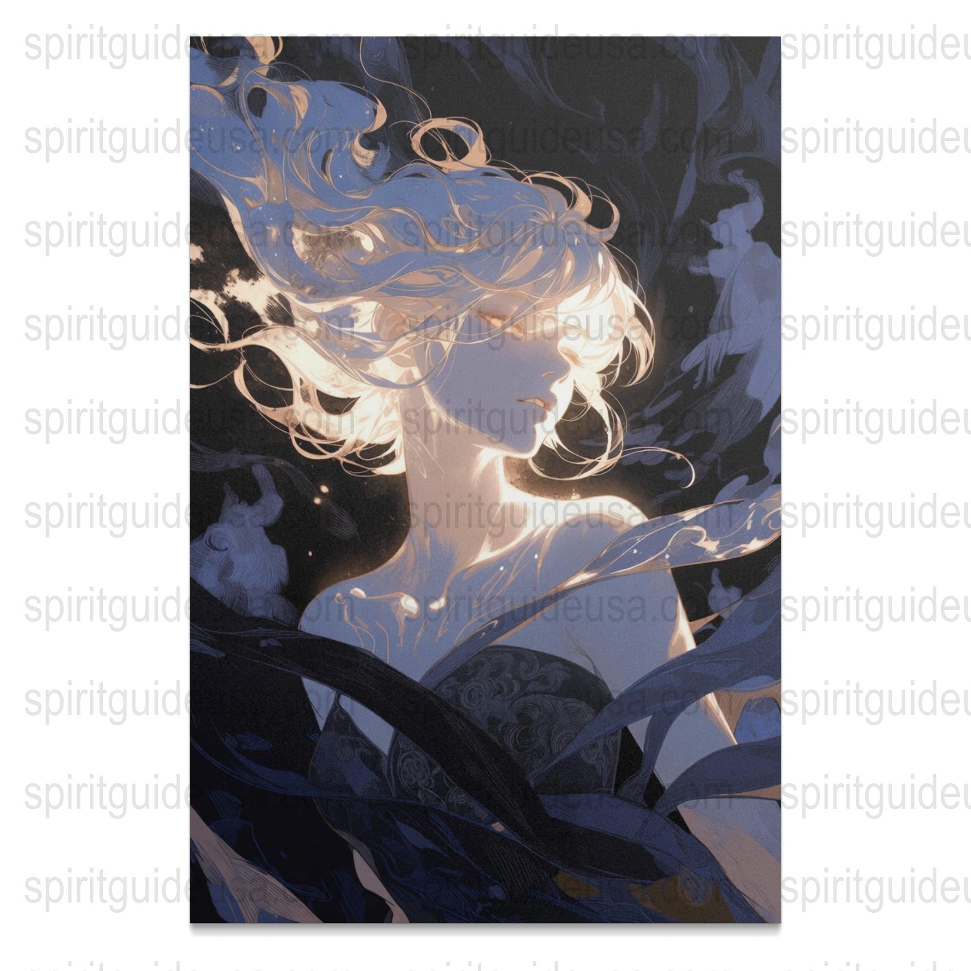 Mystical Spirit Guide Art Print, Ethereal Spirit Fantasy Illustration, Wall Decor, Home Decor, Unique Artistic Poster, Magical Theme