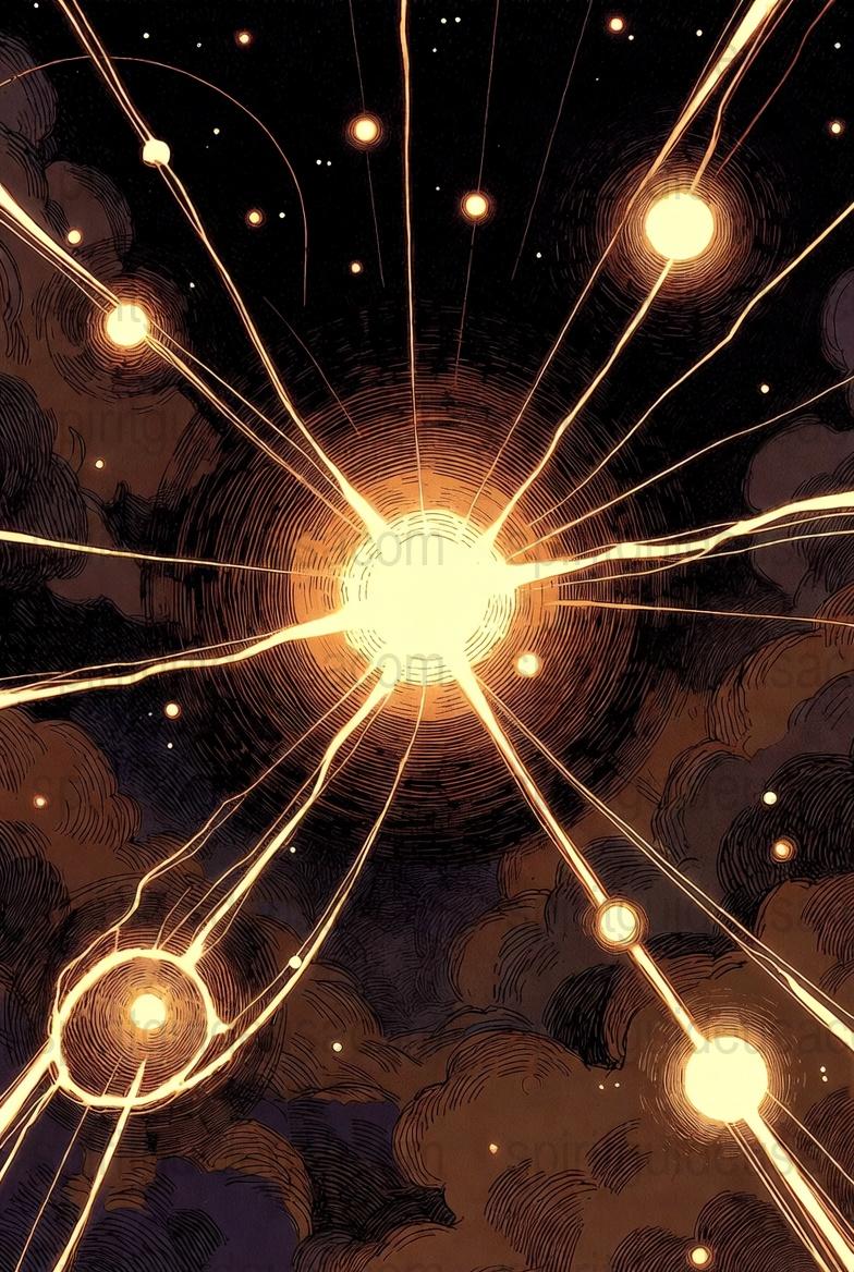 Celestial Art Print, Cosmic Explosion Poster, Space Wall Decor, Starry Night Sky, Astronomy Enthusiast Gift, Home Decor Artwork