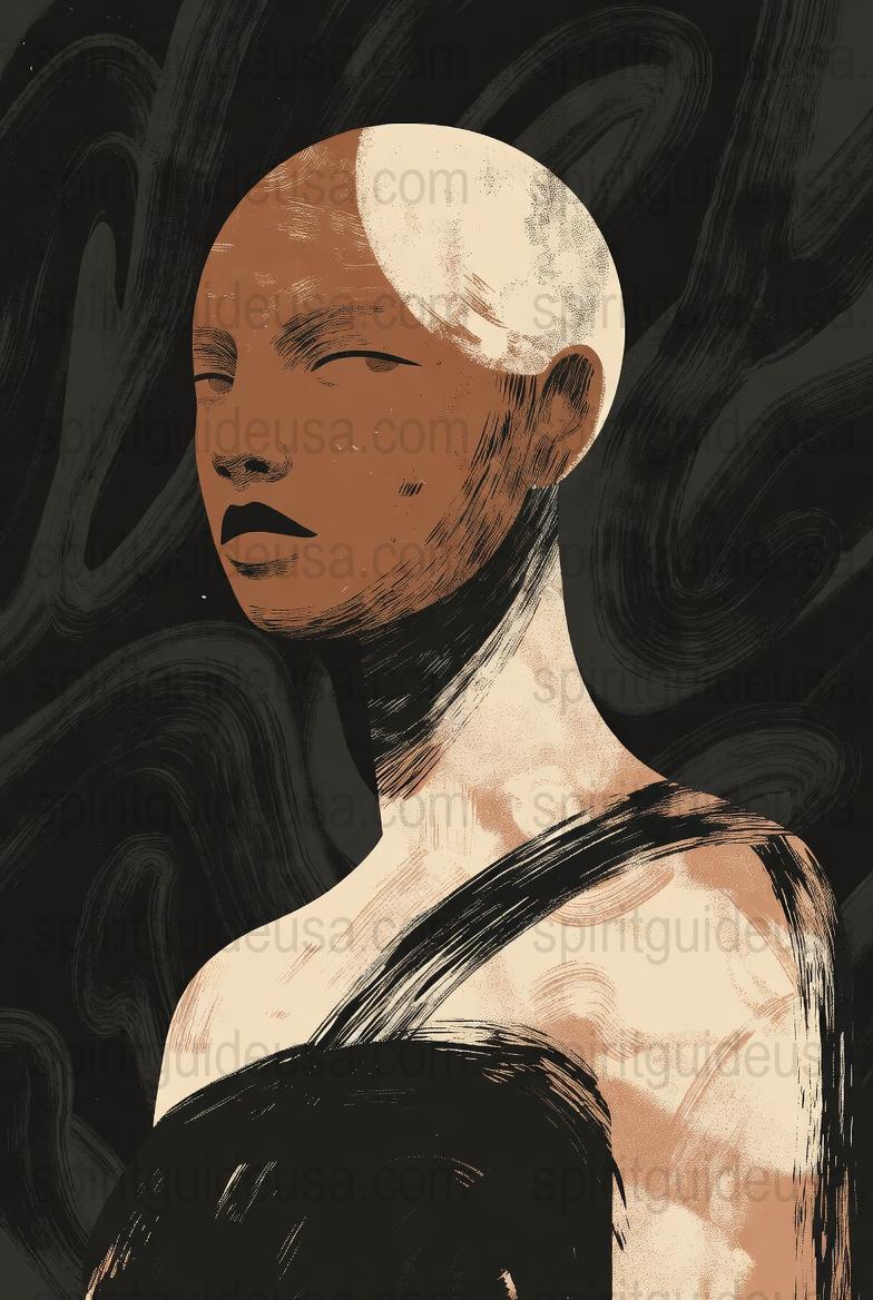 Abstract Female Portrait Art Print, Modern Aesthetic Wall Decor, Minimalist Black and Beige Artwork