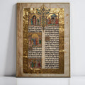 Vintage Gold Leaf Orthodox Icon, Hebrew Scripture Wall Art, Religious Home Decor, Christian Artwork