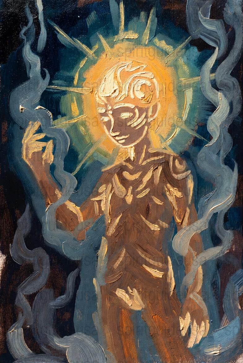 Surreal Sun Face Art Print, Vintage Inspired Cosmic Portrait, Abstract Celestial Wall Decor, Mystic Astrology Home Decoration