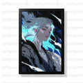Anime Wall Art Print, Cool Blue Toned Manga Girl Poster, Decorative Modern Bedroom Artwork, Unique Gift Idea for Anime Fans.