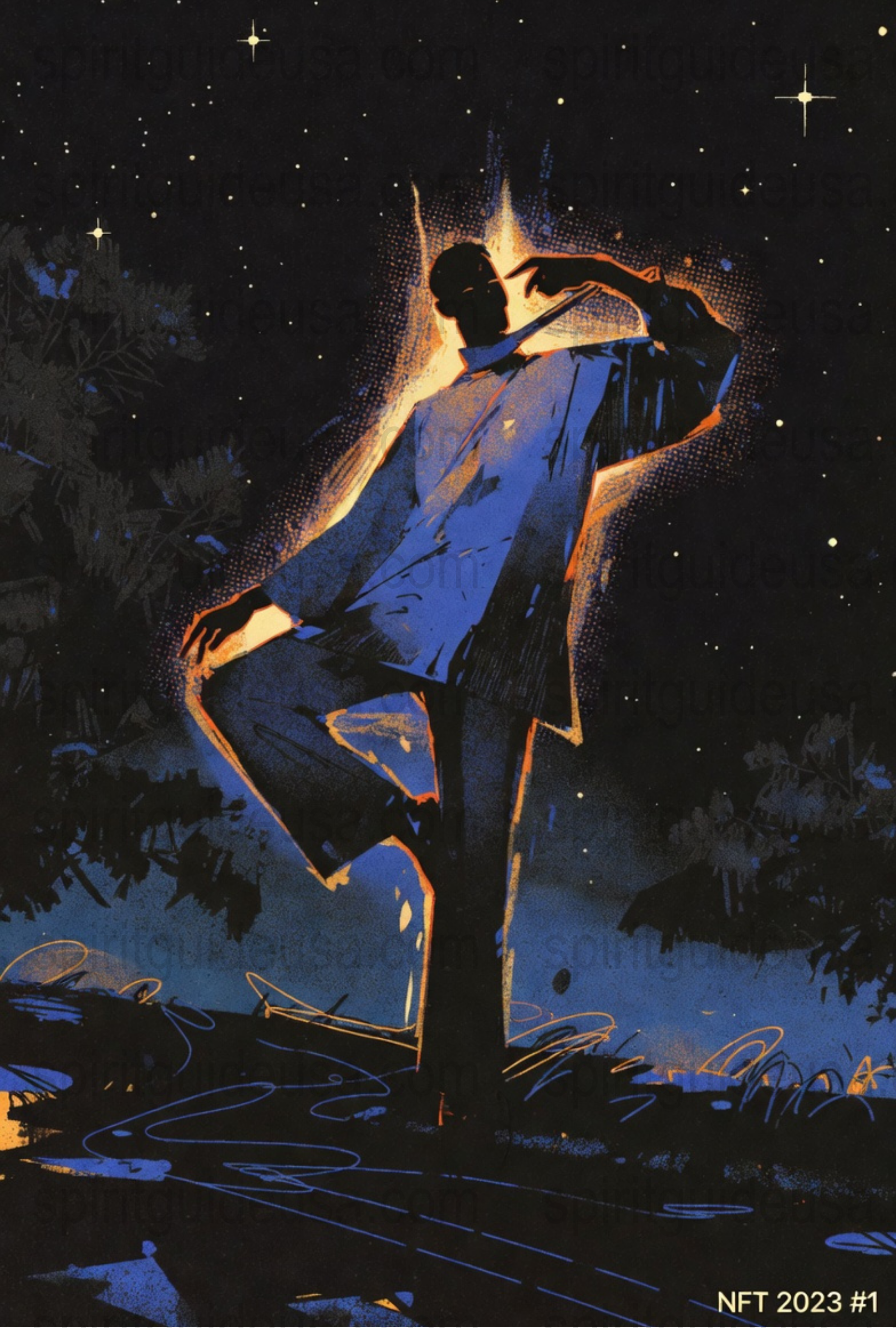 Vintage Starry Night Poster, Cosmic Art Print, Astronomical Illustration, Space-Themed Decor, Unique Wall Art, Celestial Design