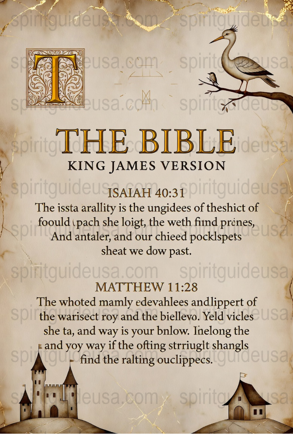 Vintage King James Bible Poster, Religious Wall Art, Christian Home Decor, Spiritual Gift Idea