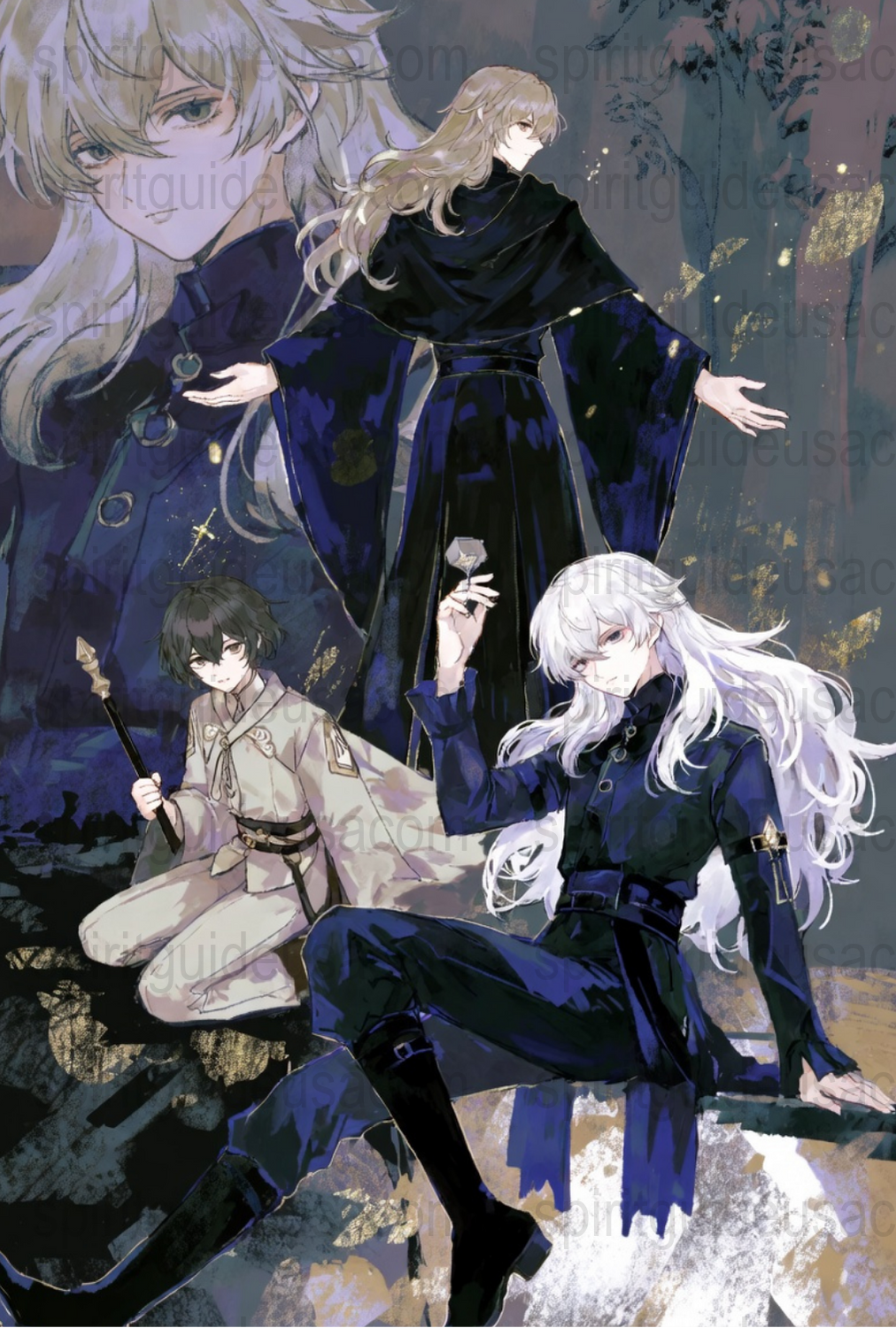 Fantasy Anime Art Print, Mystical Characters Poster, Magical Decor, Wall Art Illustration, Elegant Gift for Anime Fans