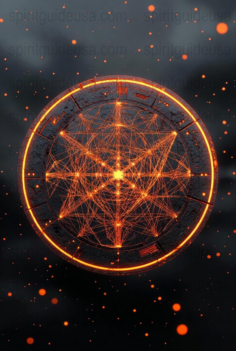 Mystical Orange LED Light Pentagram Wall Art, Spiritual Decor, Esoteric Symbol, Occult Home Decoration, Modern Witchcraft Emblem
