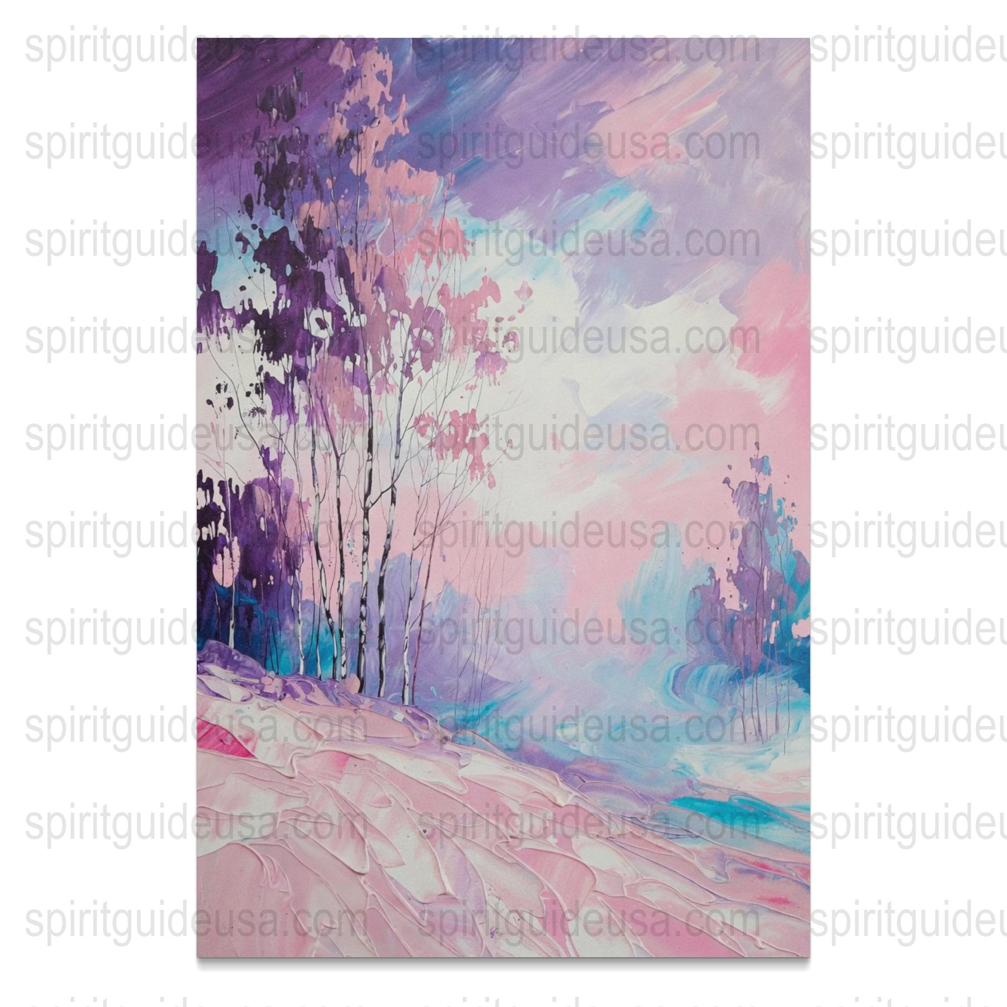 Abstract Landscape Art Canvas Print, Colorful Pastel Trees, Modern Home Decor Wall Art