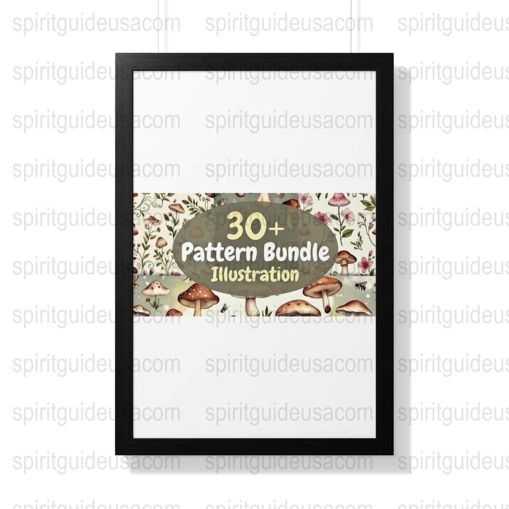 Mushroom Illustration Pattern Bundle, Digital Download, Nature Inspired Graphics, Vintage Style Mushrooms, Crafting Resource 30+ Files