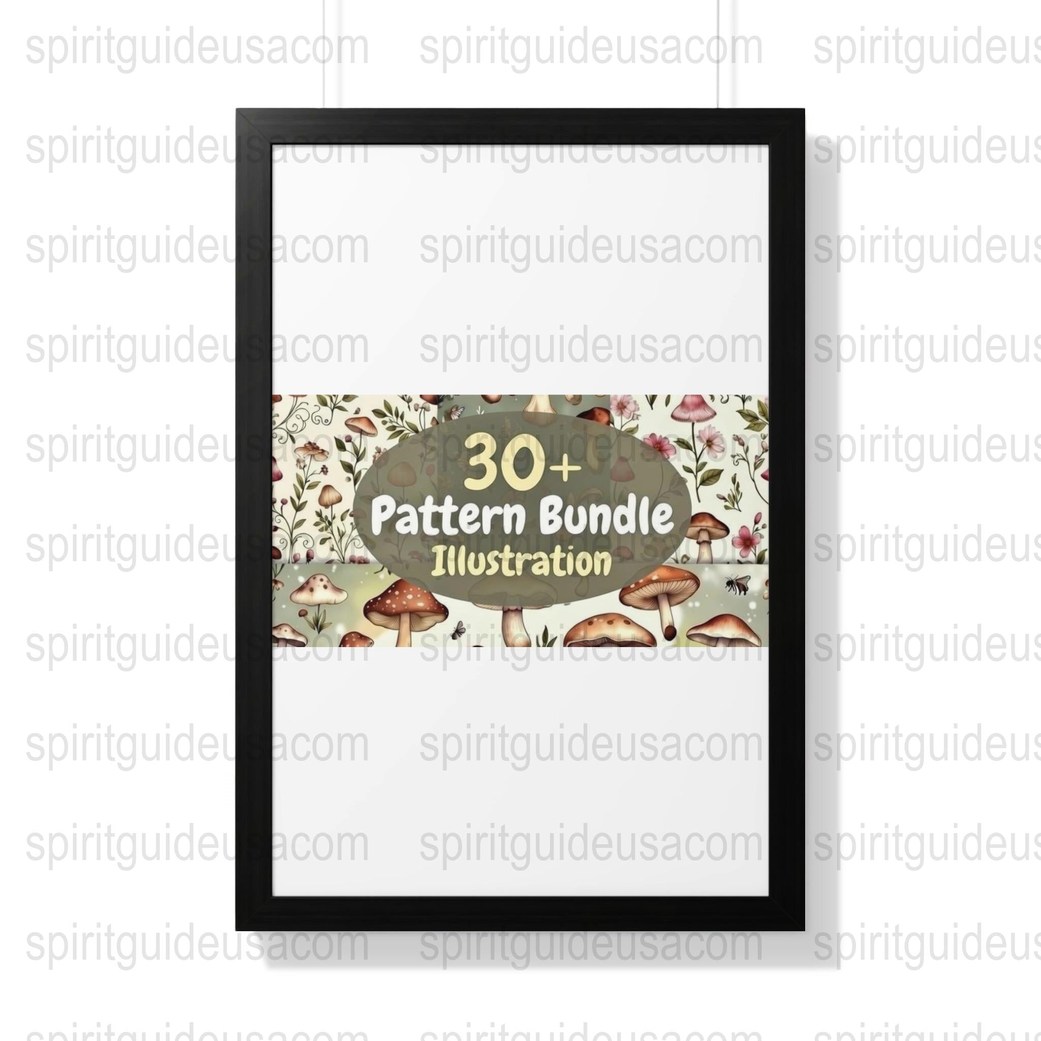 Mushroom Illustration Pattern Bundle, Digital Download, Nature Inspired Graphics, Vintage Style Mushrooms, Crafting Resource 30+ Files
