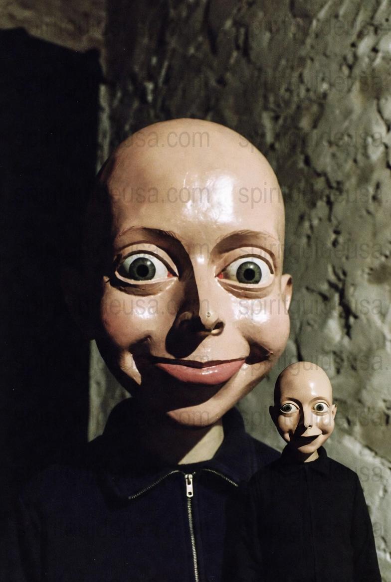 Vintage Puppet Head Mask, Unique Theatrical Prop, Collectible Mask with Expressive Features, Creepy Doll Face Decor