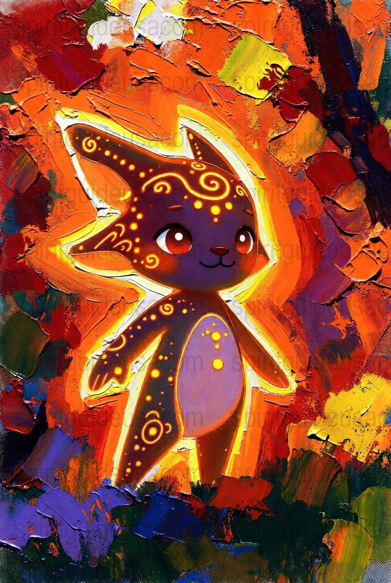 Colorful Fantasy Cat Painting, Vibrant Abstract Art, Starry Night Kitty Canvas Print, Whimsical Home Decor Artwork