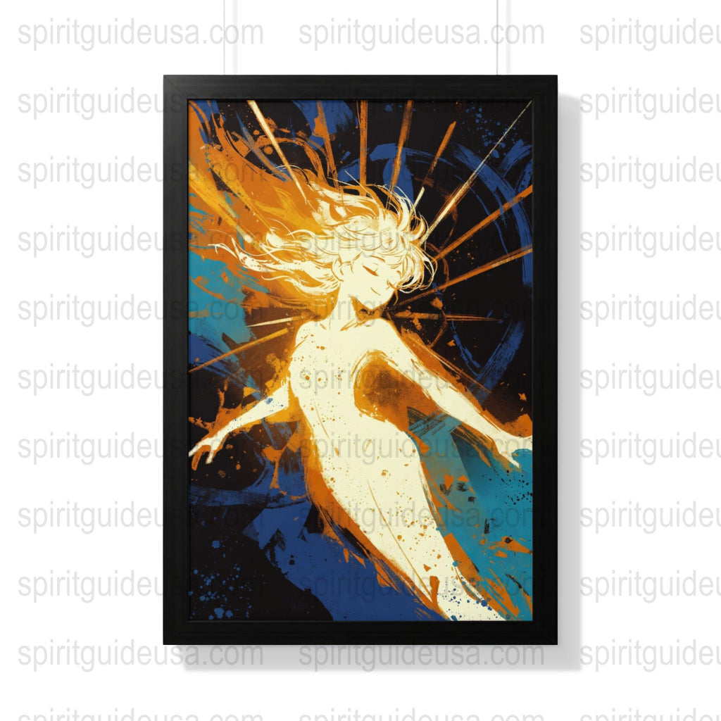 Abstract Female Figure Art Print, Modern Decorative Wall Art, Blue Orange Splash,  Home Decor