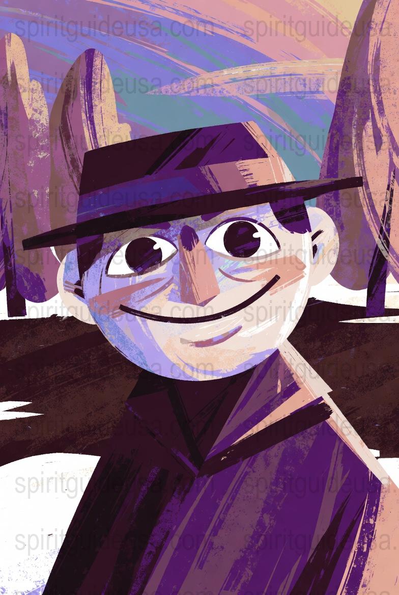 Colorful Abstract Cowboy Art Print, Modern Western Wall Decor, Vibrant Gallery-Quality Illustration