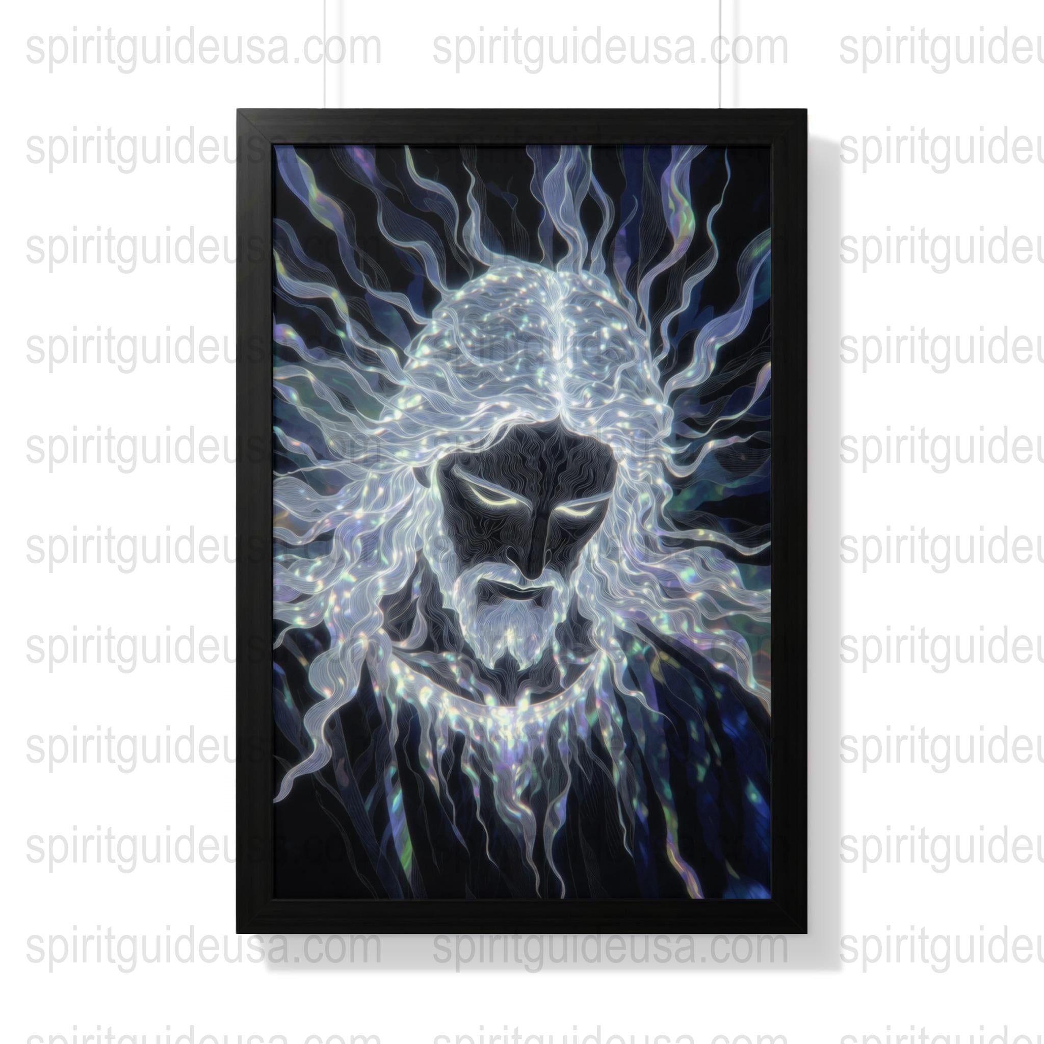 Mystical Energy Art Print, Spiritual Wall Art, Electric Aura Poster, Meditation Room Decor, Framed Energy Visualization, Unique Gift Idea