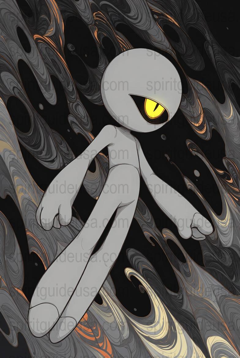 Abstract Alien Art Print, Monochrome Fantasy Creature Poster, Surreal Home Decor Wall Art