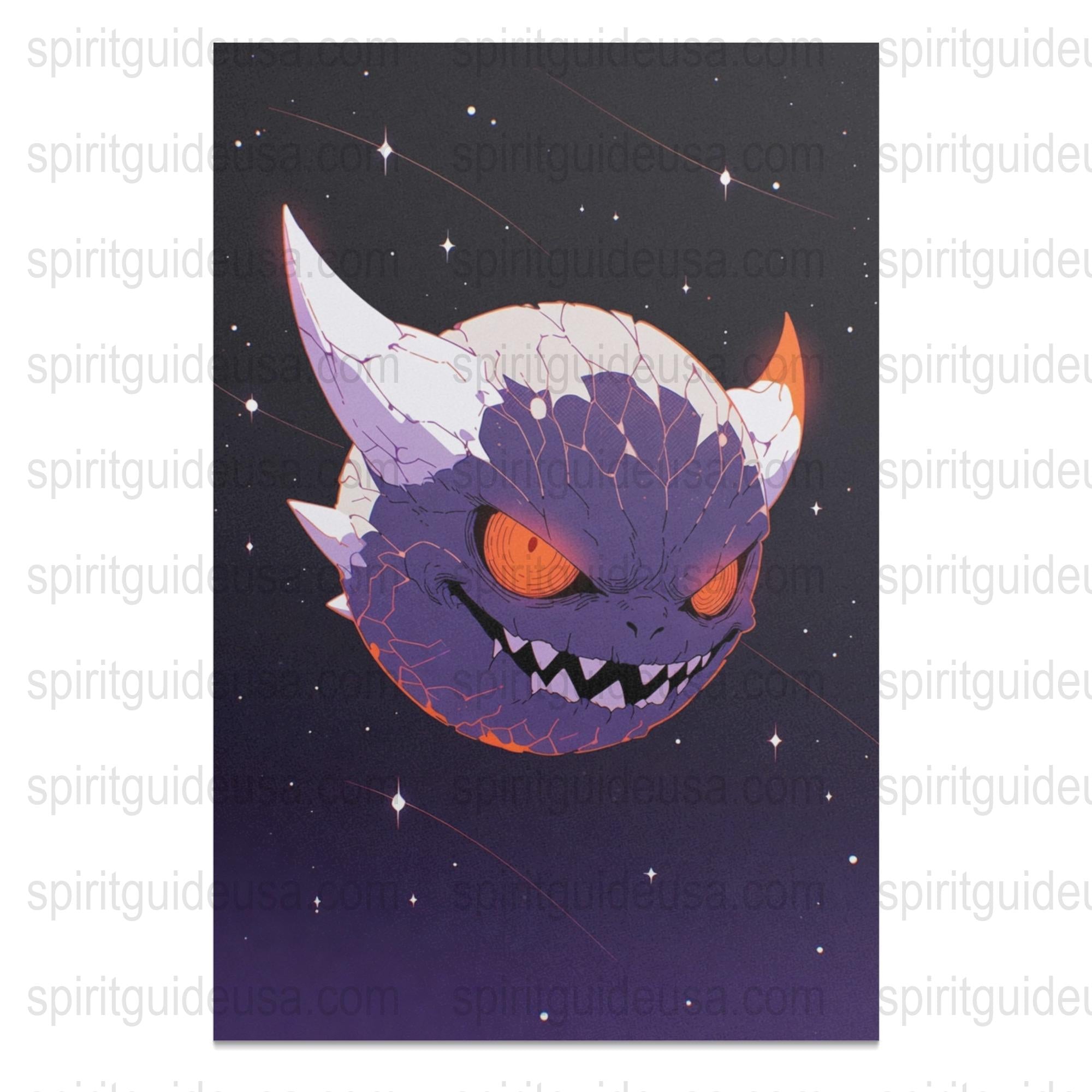 Fantasy Dragon Art Print, Purple Dragon Poster, Mystical Creature Wall Decor, Space Themed Bedroom Artwork
