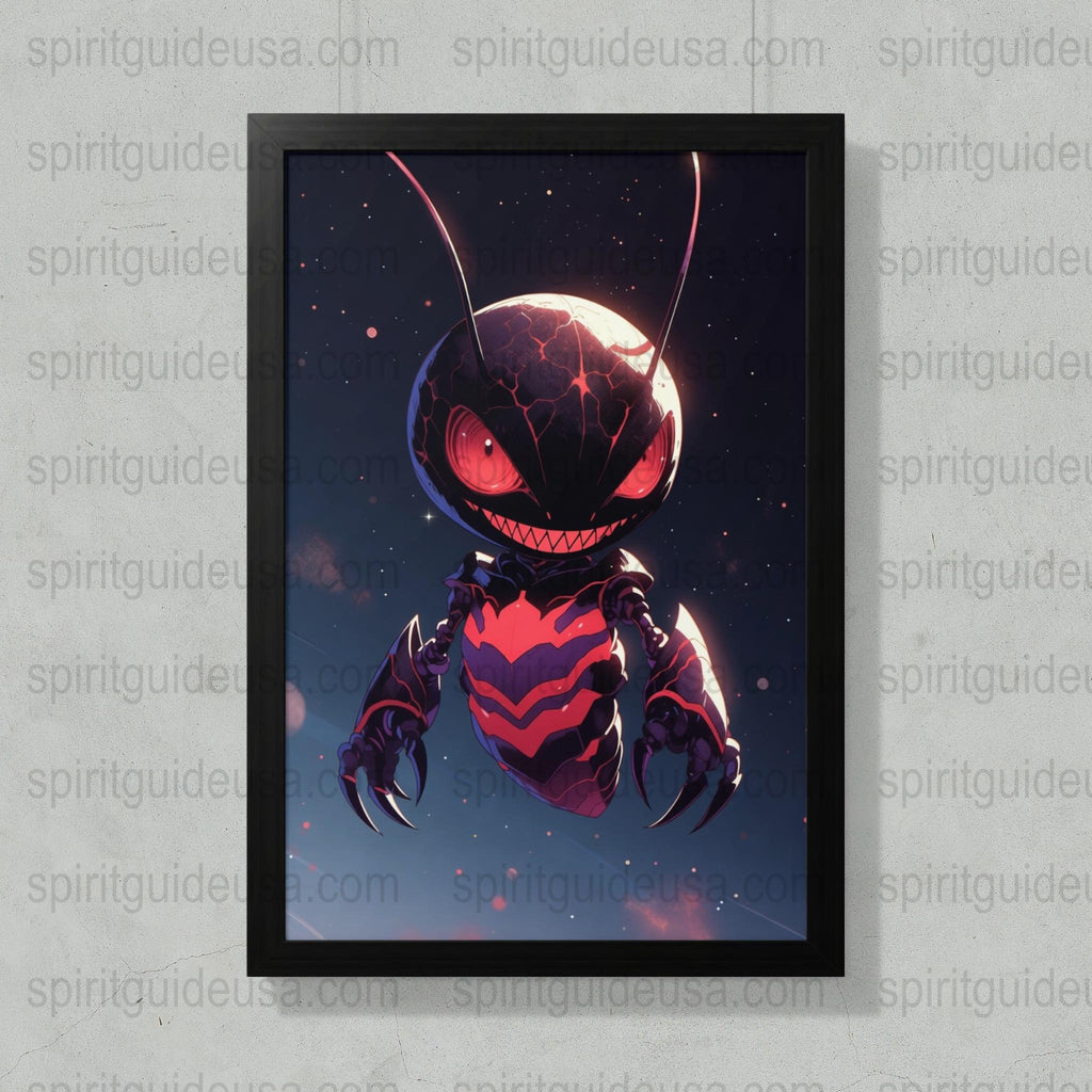 Venom Inspired Alien Creature Art Print, Dark Aesthetic Space Monster Poster for Wall Decor, Unique Sci-Fi Illustration