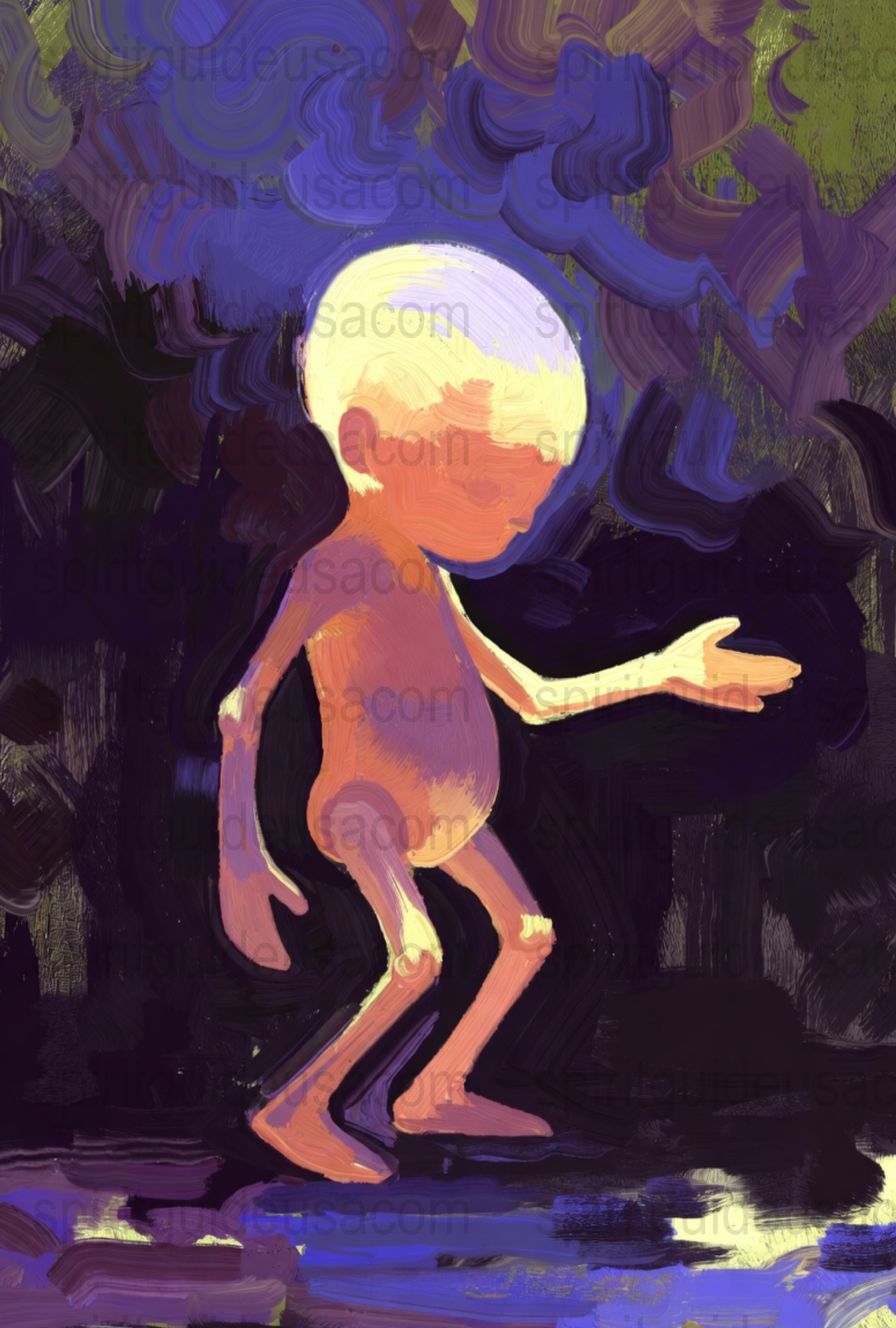 Surreal Abstract Art Print, Colorful Alien Painting, Modern Wall Decor, Unique Sci-Fi Poster