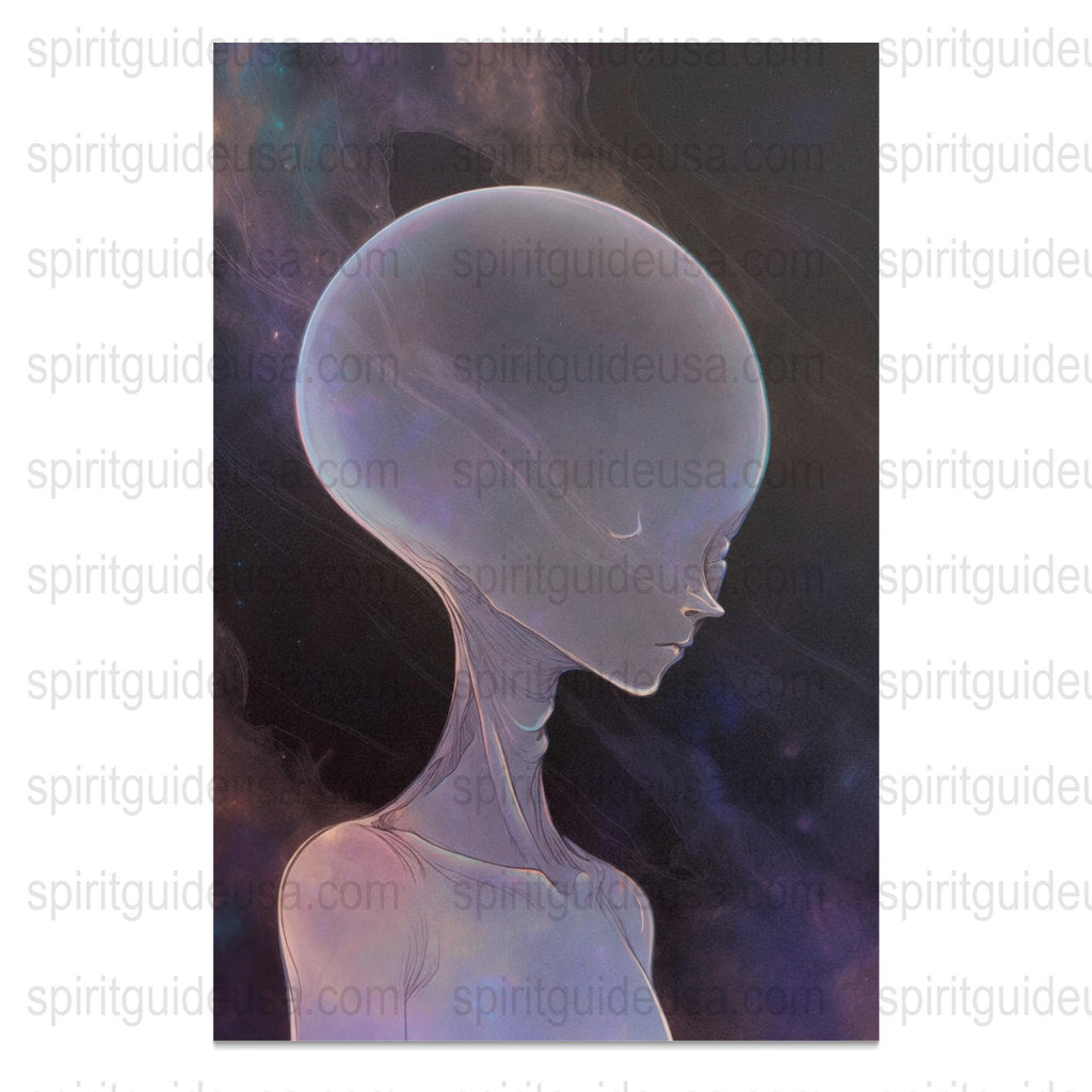 Alien Art Print, Cosmic Space Poster, Sci-Fi Wall Art, Extraterrestrial Artwork, Mystical Home Decor, Unique Gift Idea