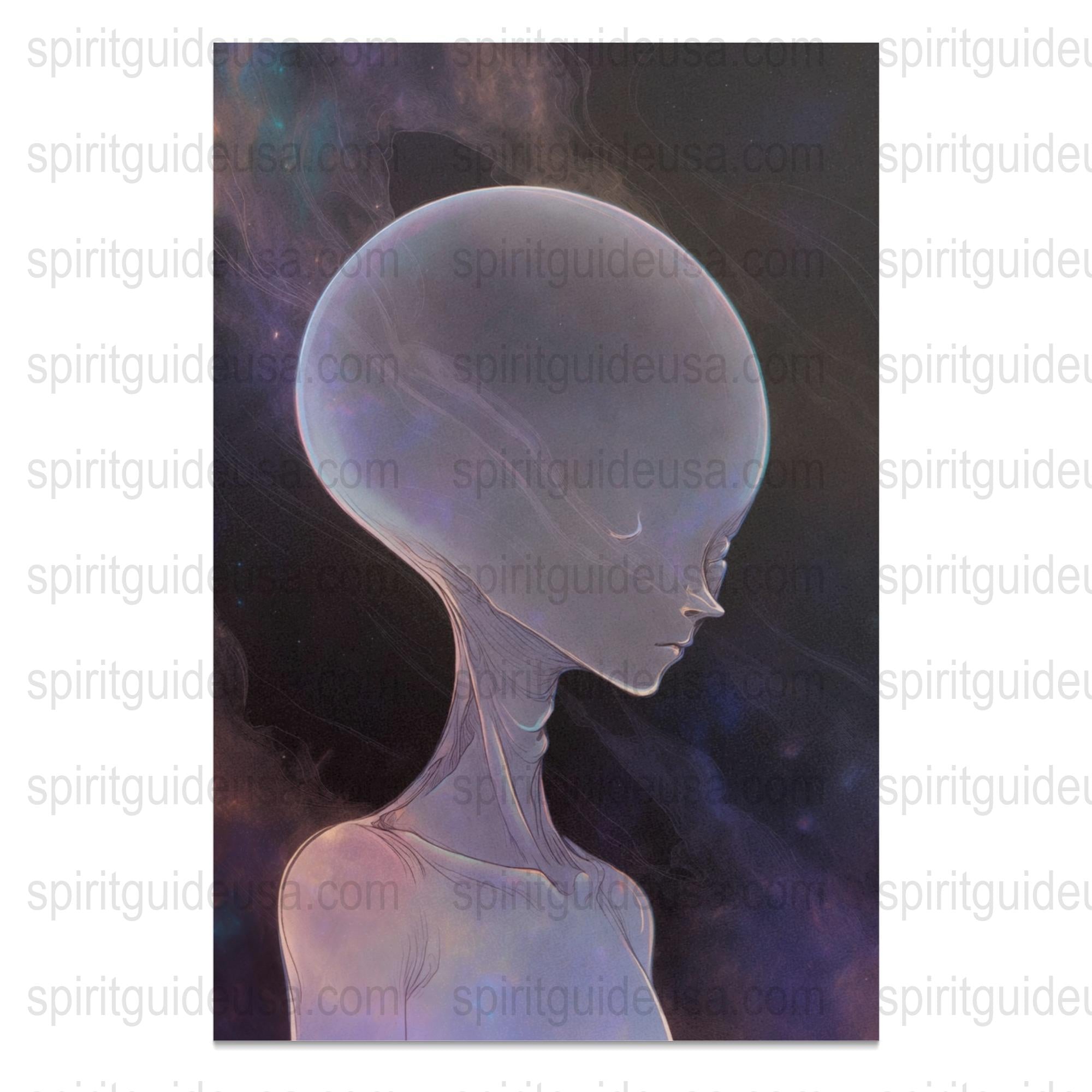 Alien Art Print, Cosmic Space Poster, Sci-Fi Wall Art, Extraterrestrial Artwork, Mystical Home Decor, Unique Gift Idea