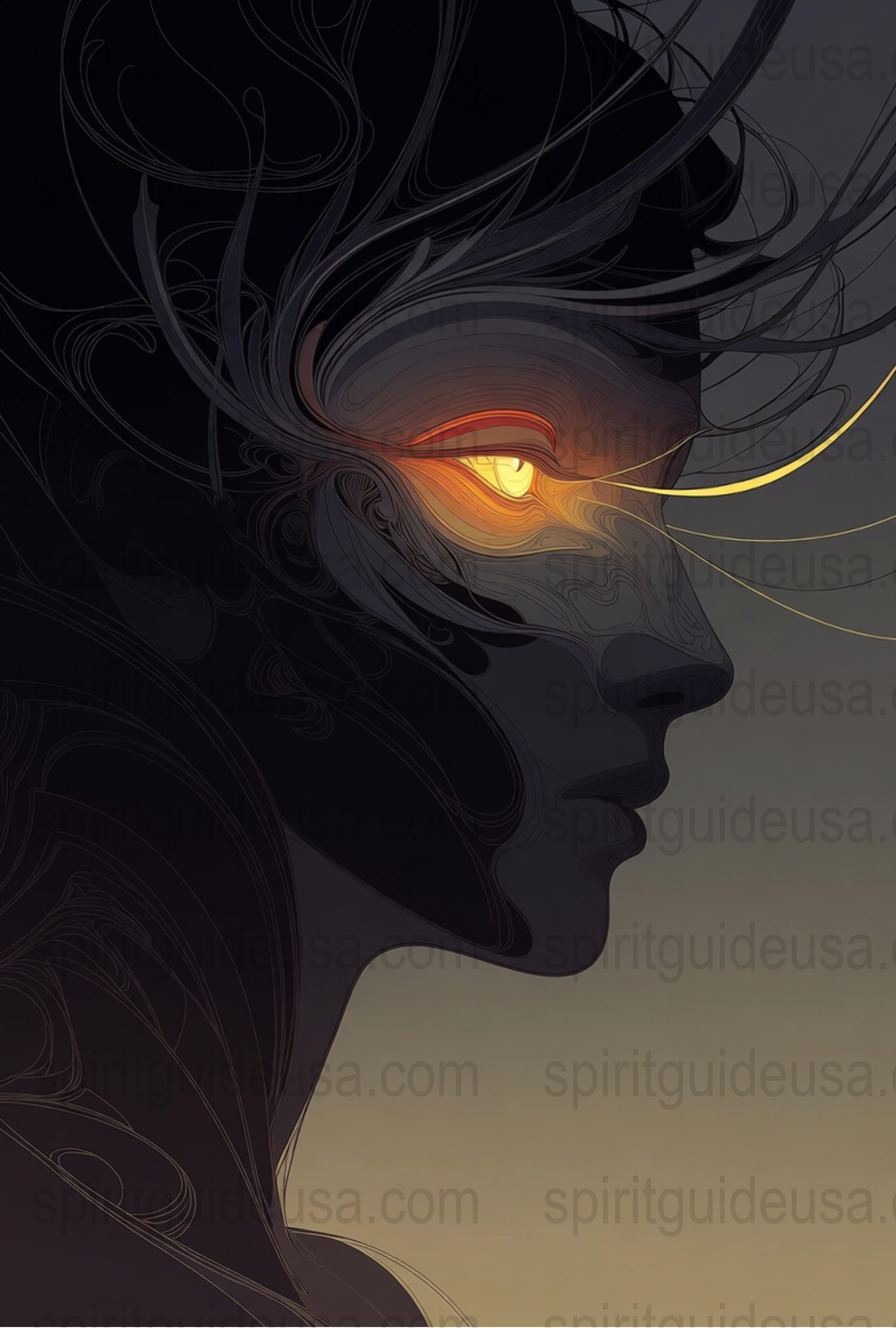 Mystical Art Print, Phoenix Eye Fantasy Illustration, Dark Enchanting Wall Decor, Unique Mythical Creature Poster, Home Decor Artwork