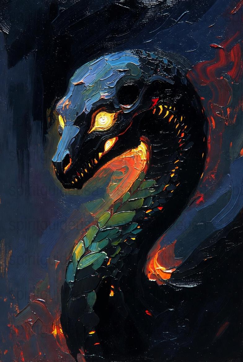 Colorful Abstract Dragon Painting, Modern Fantasy Art Print, Mythical Creature Wall Decor