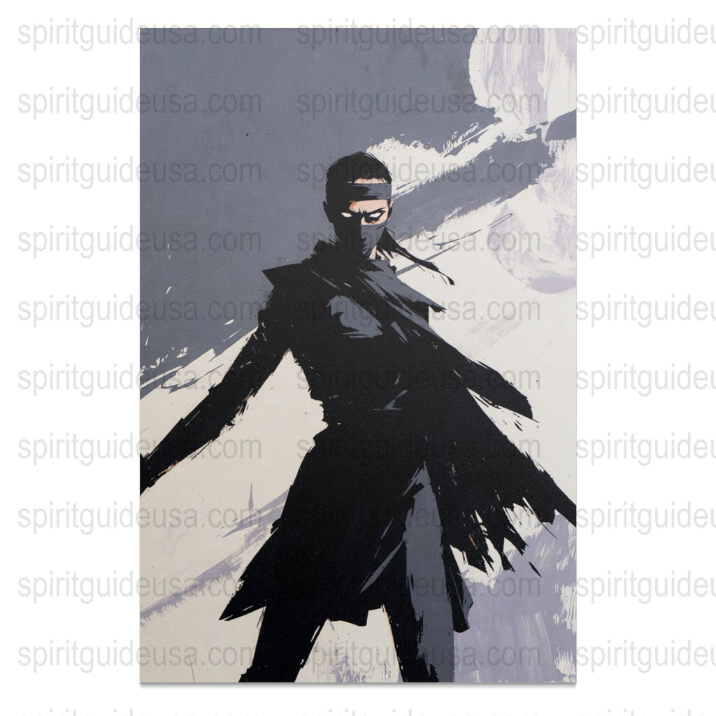 Modern Ninja Warrior Art Print, Abstract Samurai Poster, Home Decor Wall Art, Unique Martial Arts Painting