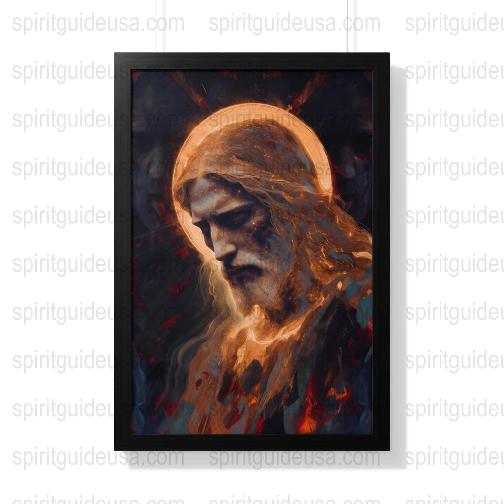 Jesus Christ Religious Art Print, Spiritual Christian Wall Decor, Framed Inspirational Painting
