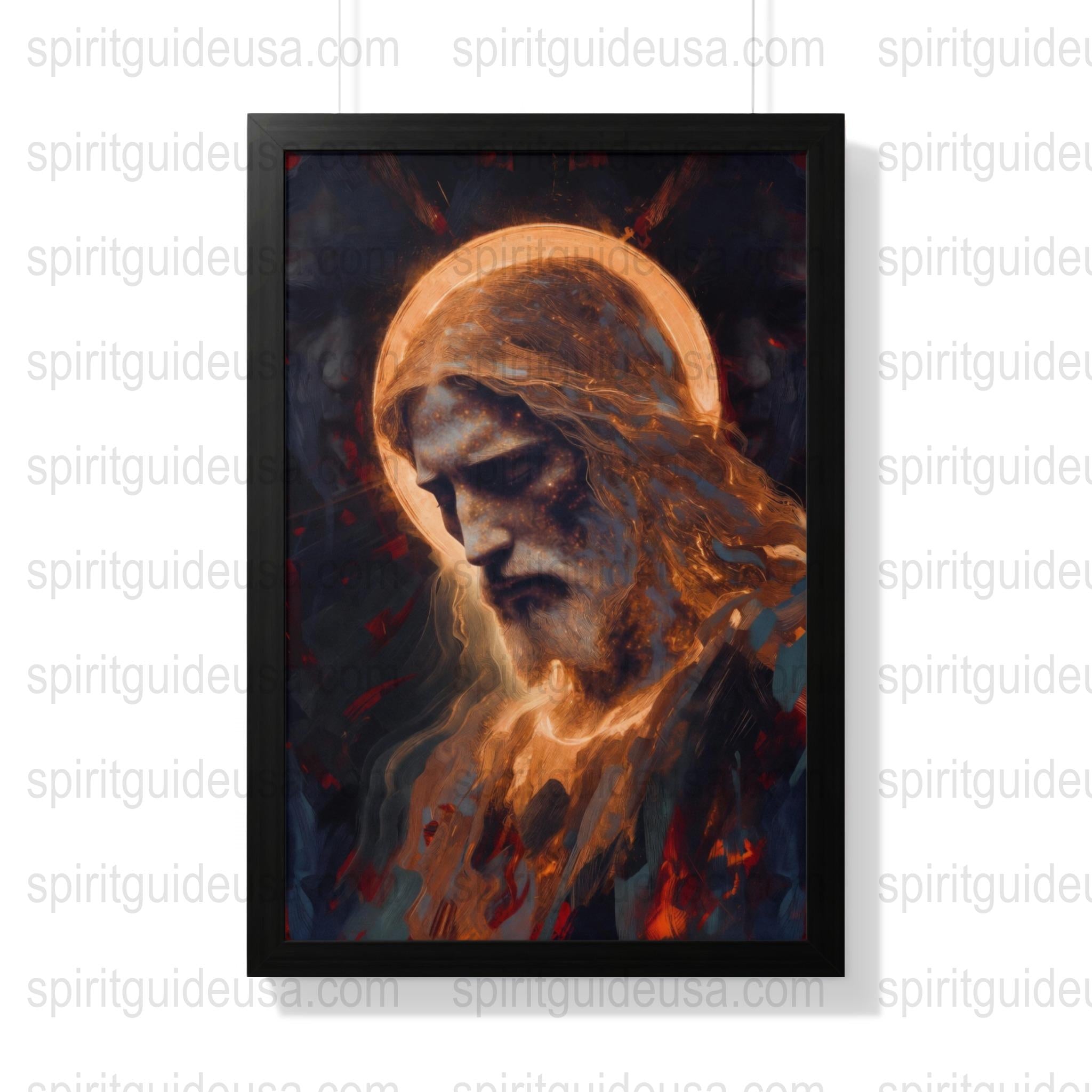 Jesus Christ Religious Art Print, Spiritual Christian Wall Decor, Framed Inspirational Painting