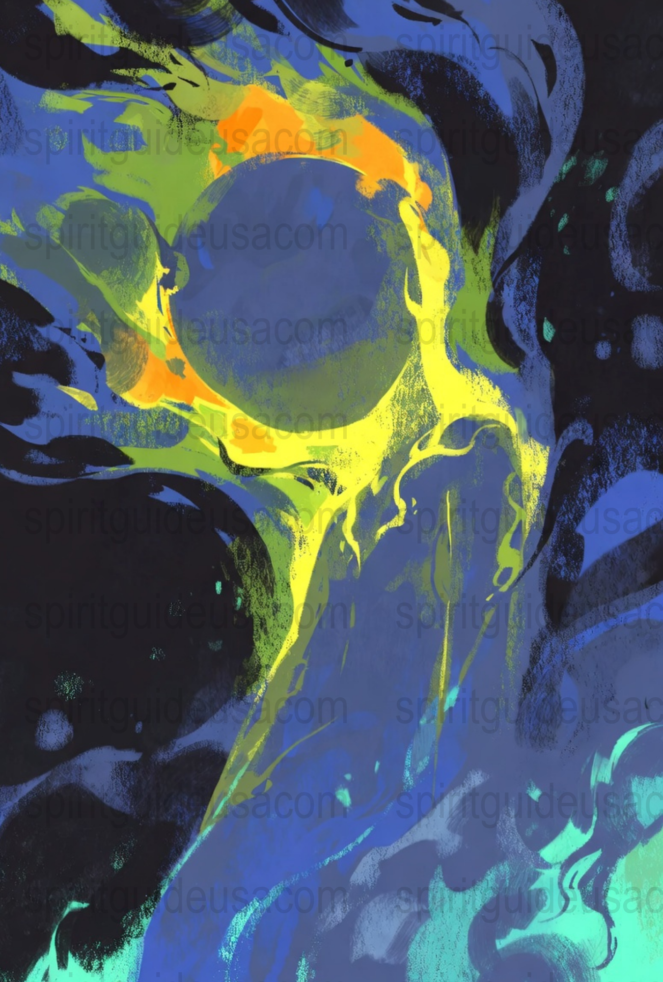 Abstract Art Print, Colorful Swirls, Blue Orange Wall Decor, Modern Artistic Poster, Office and Home Decoration, Vibrant Canvas Art