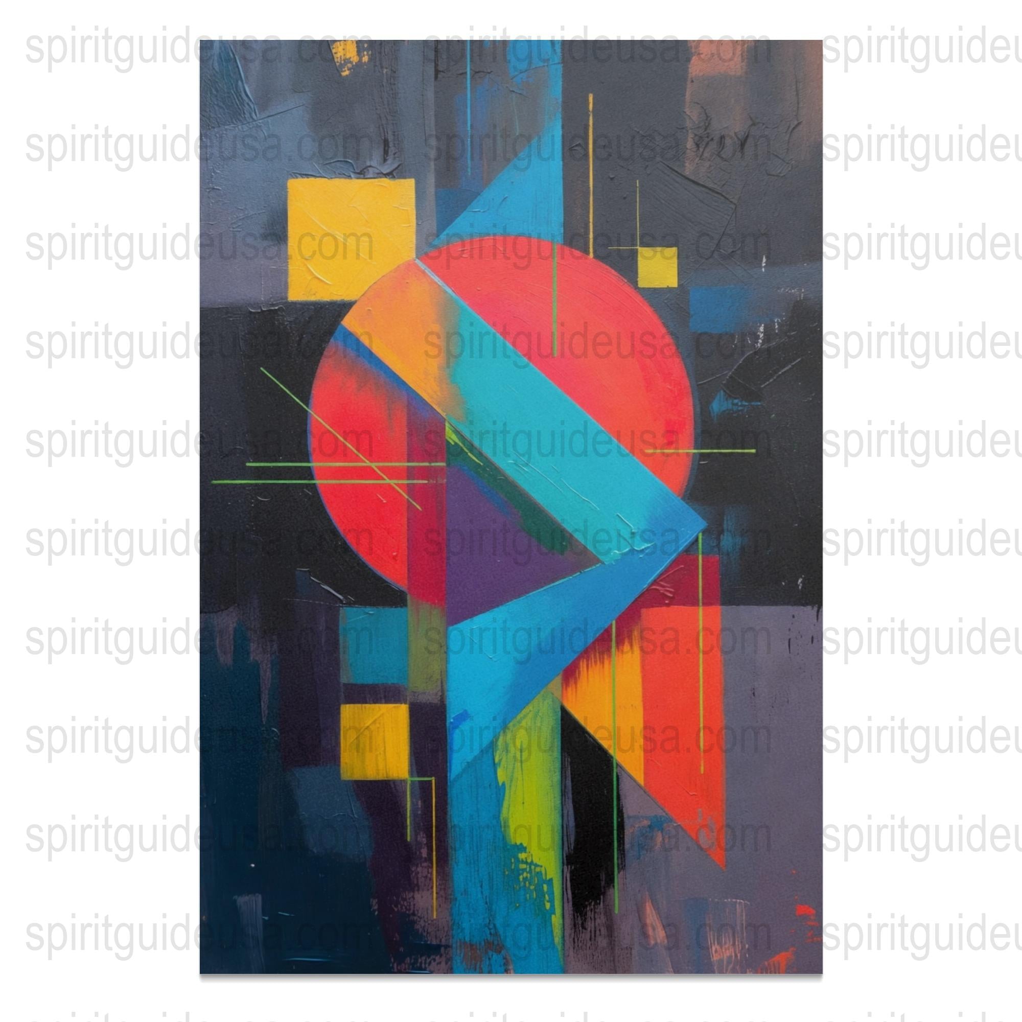 Abstract Modern Art Canvas Print, Colorful Geometric Shapes, Home Decor Wall Art, Large Artwork Painting, Office Interior Design, Unique Art