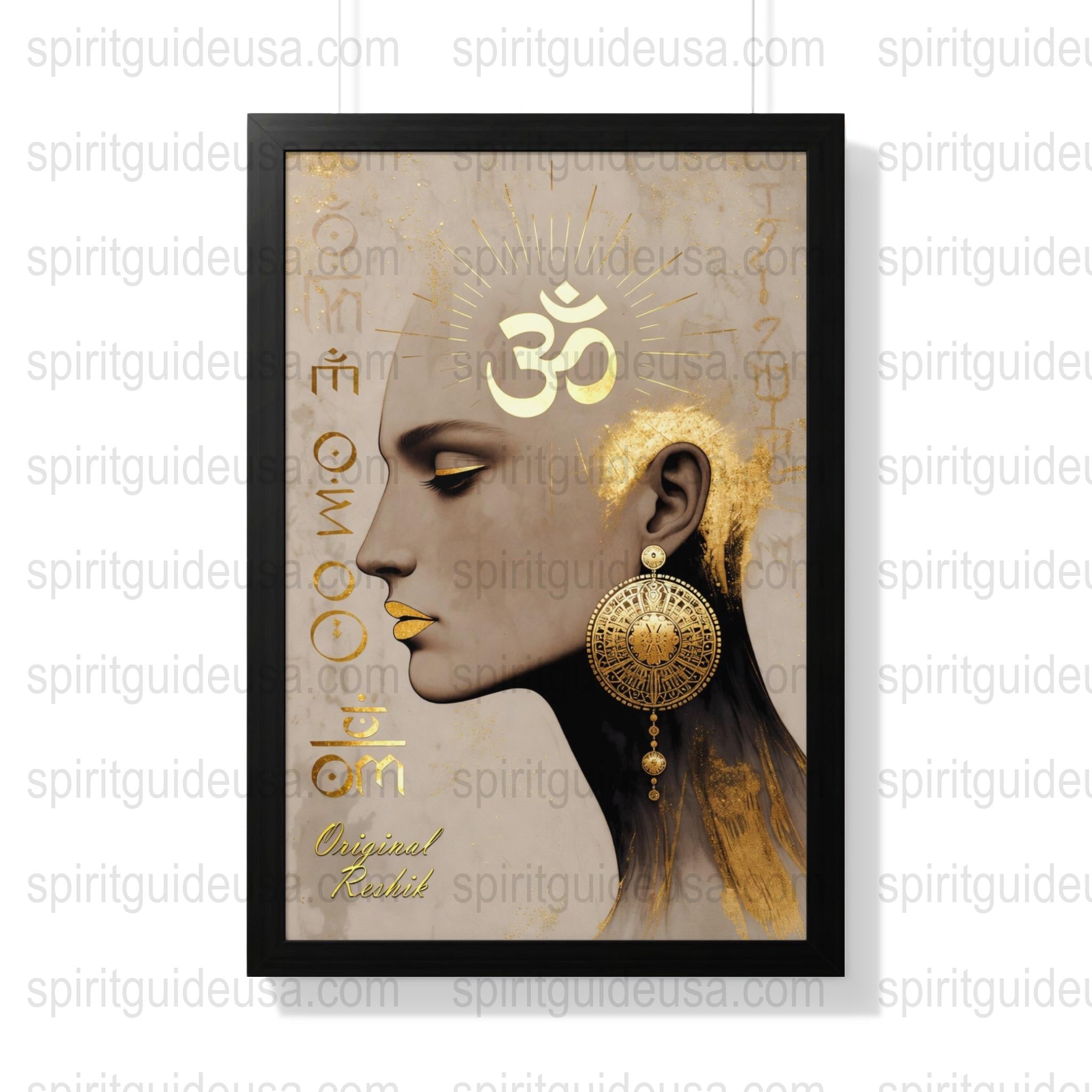Spiritual Art Print, Om Symbol, Golden Mandala, Zen Decor, Meditation Room Wall Art, Yoga Studio Artwork, Peaceful Home Decor