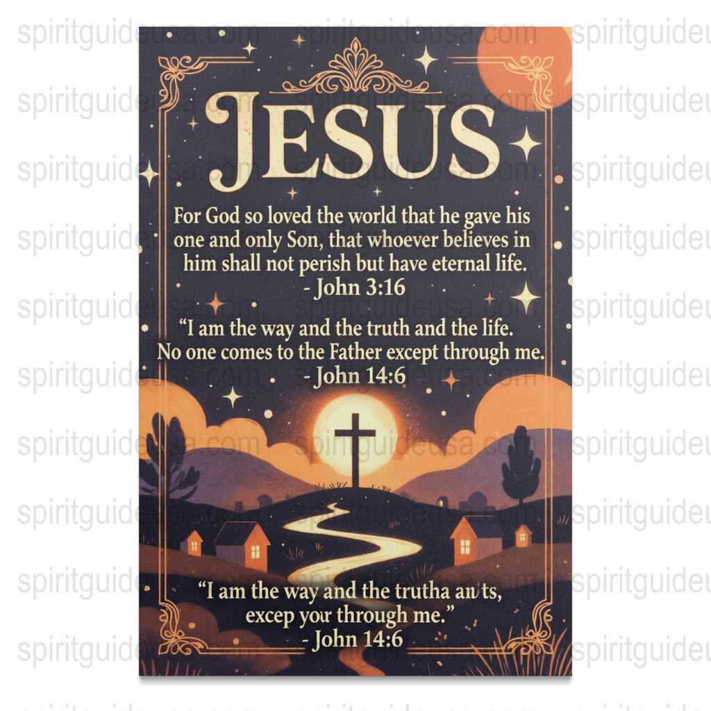 Jesus Inspirational Christian Poster, John 3:16 Biblical Verse Wall Art, Religious Home Decor, Spiritual Gift Idea