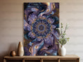 Large Abstract Mandala Canvas Print, Blue and Purple Wall Art, Modern Home Decor, Spiritual Meditation Artwork, Unique Living Room Decor