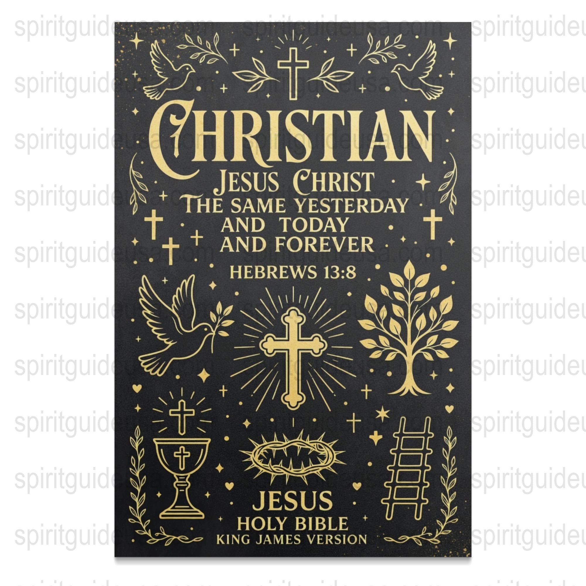 Christian Wall Art Print, Jesus Christ Inspirational Quote, Religious Home Decor, Bible Verse, Spiritual Poster, Gift Idea
