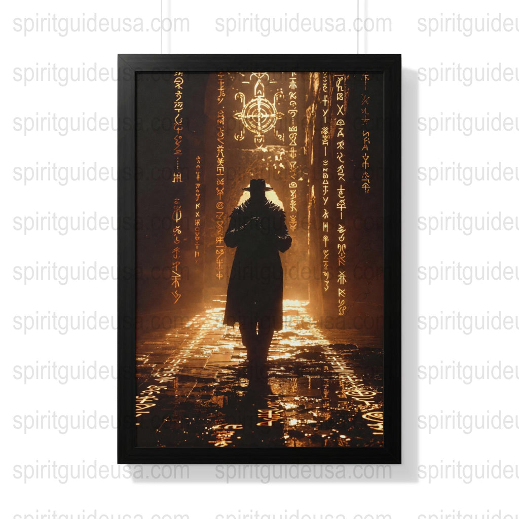 Mystic Warrior Poster, Fantasy Art Print, Enchanted Forest, Magical Journey, Home Decor Wall Art