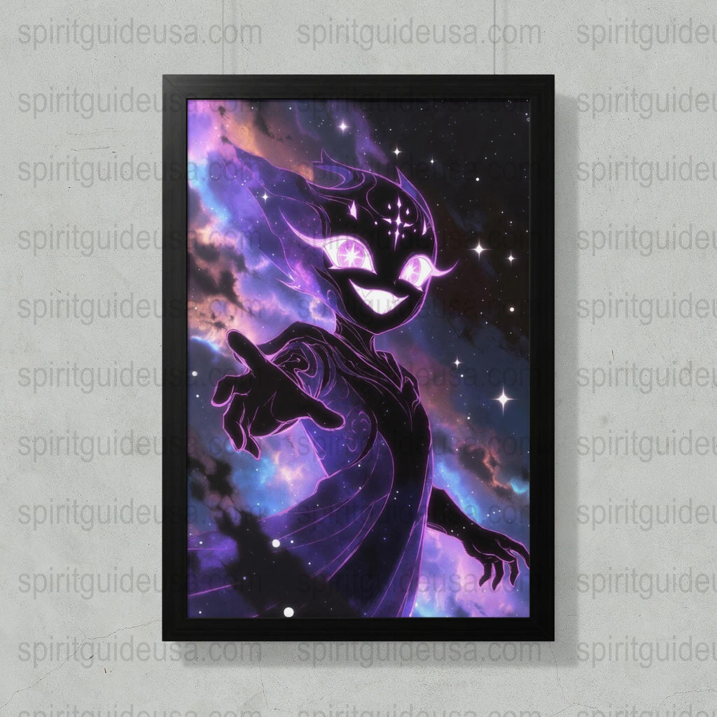 Mystical Alien Entity Art Print, Cosmic Spirit Guide Poster, Space Fantasy Wall Decor