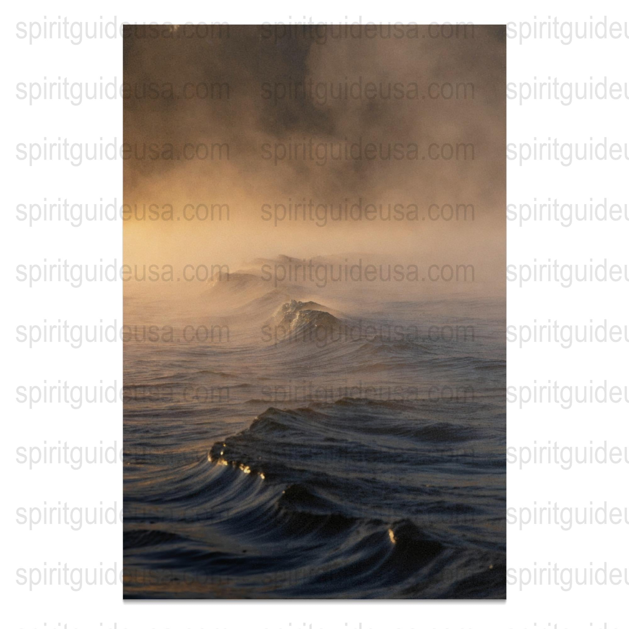 Dramatic Ocean Waves Art Print, Sunset Seascape Photography, Wall Decor, Nature Inspired Coastal Imagery for Home