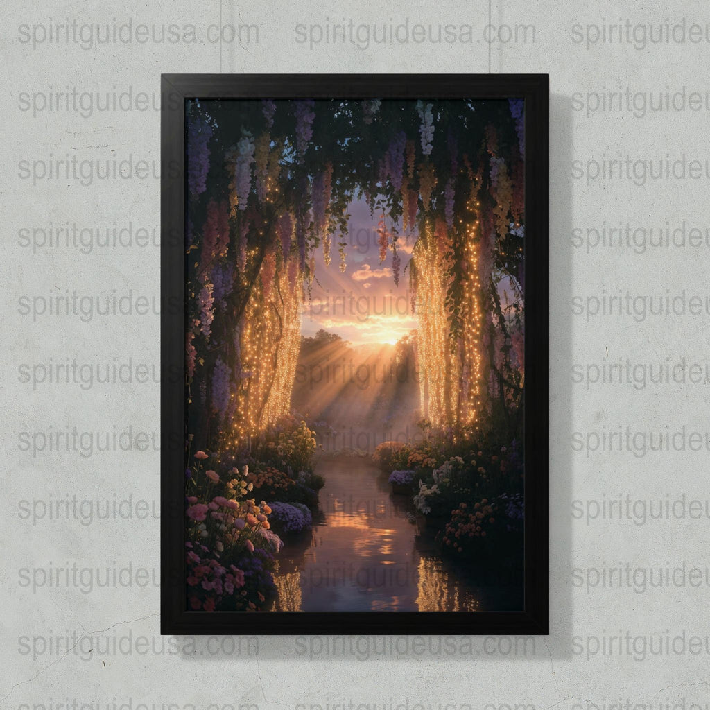 Enchanted Forest Canvas Print, Mystical Woods Wall Art, Sunlight Through Trees, Nature Home Decor, Magical Landscape Artwork