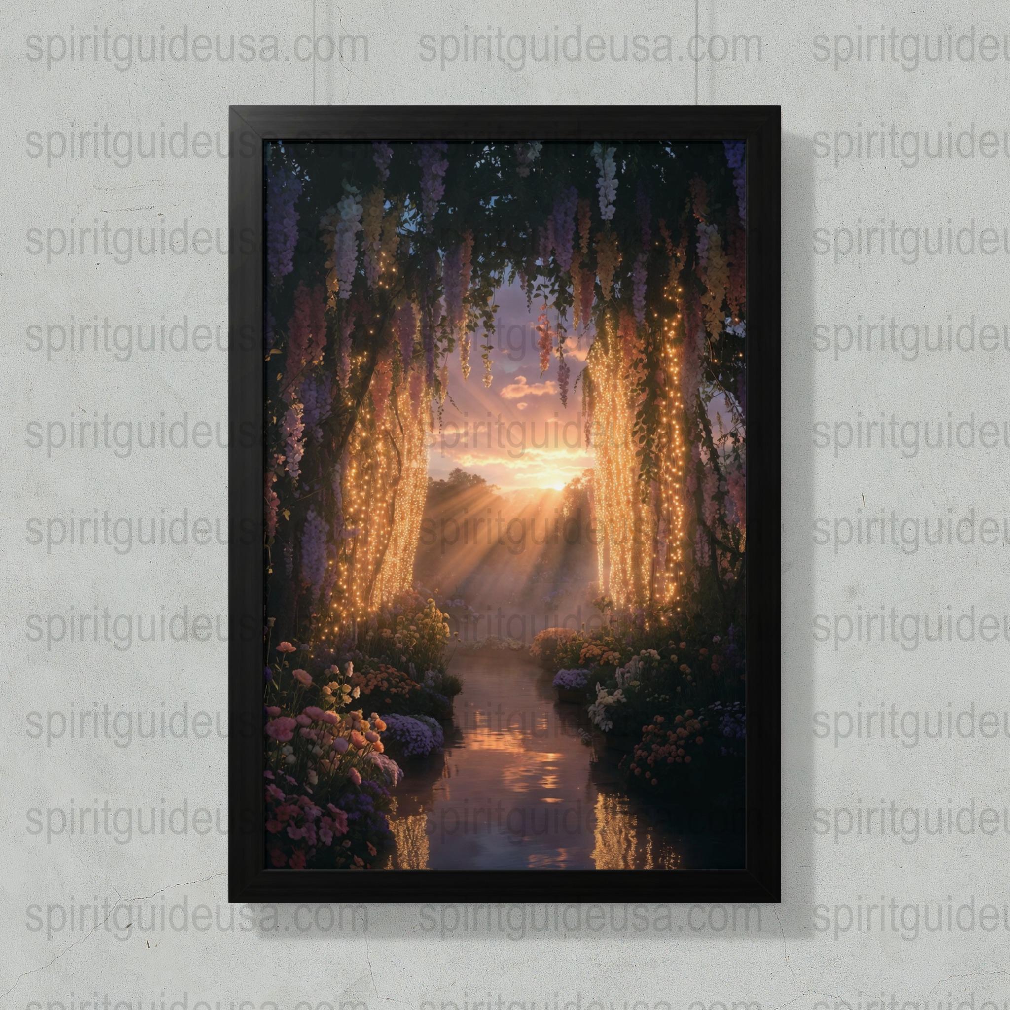 Enchanted Forest Canvas Print, Mystical Woods Wall Art, Sunlight Through Trees, Nature Home Decor, Magical Landscape Artwork