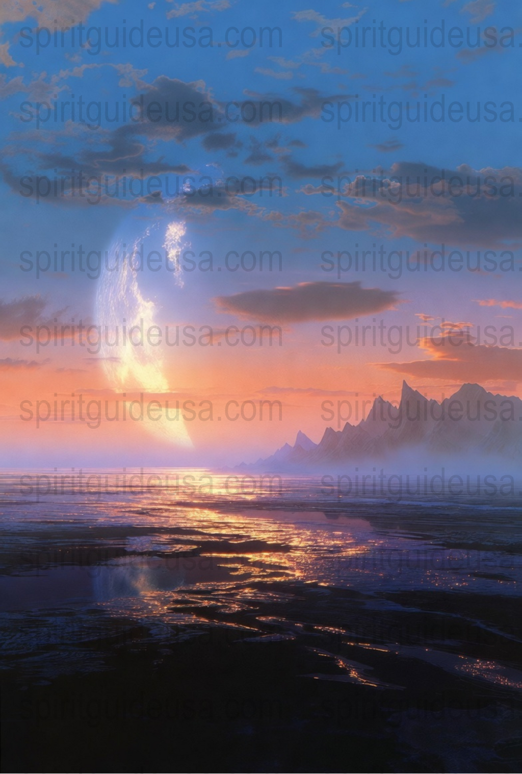 Ocean Sunset Canvas Print, Vibrant Sky Wall Art, Tranquil Beach Home Decor, Seascape Poster