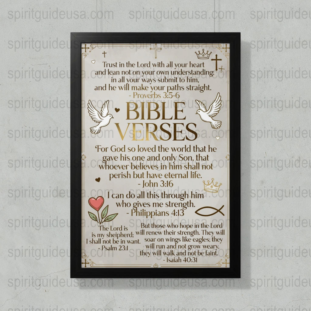 Christian Wall Art Framed Bible Verses Inspirational Scripture Quotes Home Decor